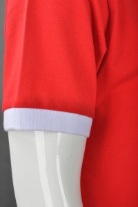 P693  設計領撞色Polo恤  來樣訂造Polo恤 度身訂造Polo恤 Polo恤專門店     紅色撞色領白色 細節-5